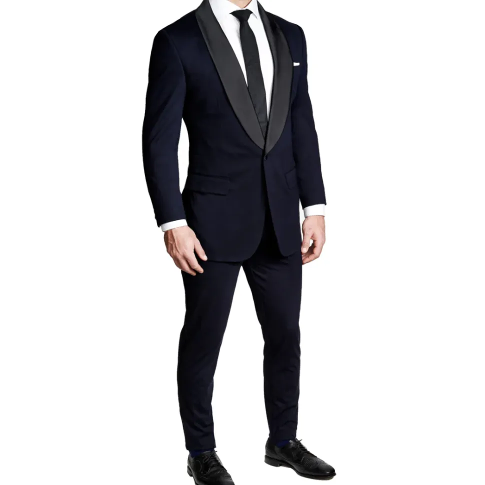 State and Liberty Athletic Fit Stretch Tuxedo - Navy with Shawl Lapel