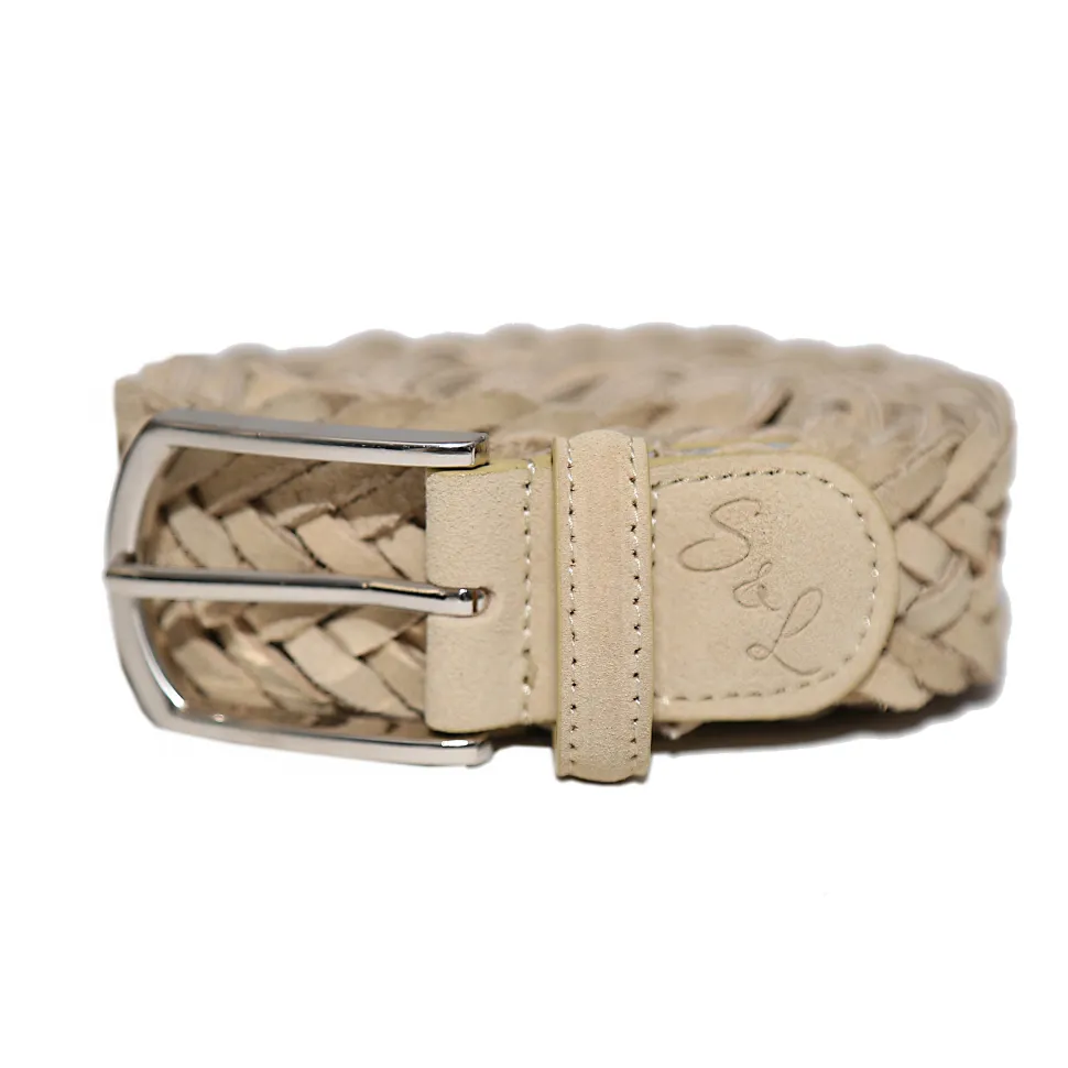 State and Liberty Braided Suede Belt - Tan