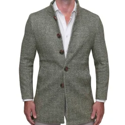 State and Liberty Green Herringbone Overcoat