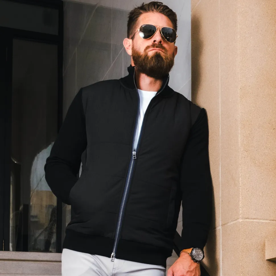 State and Liberty Knit Zip Jacket - Black