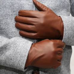 State and Liberty Leather Gloves - Light Brown