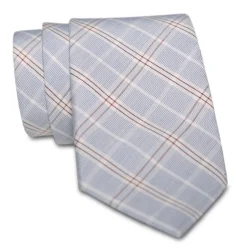 State and Liberty Light Blue Plaid Tie