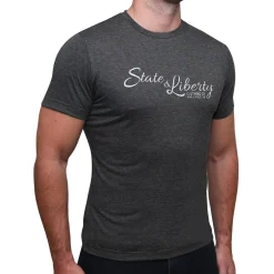 State and Liberty Logo T-Shirt - Charcoal