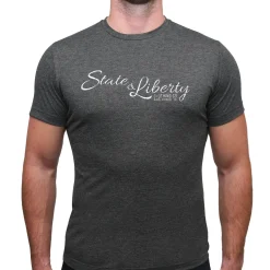 State and Liberty Logo T-Shirt - Charcoal