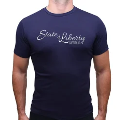 State and Liberty Logo T-Shirt - Navy