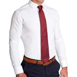 State and Liberty Maroon Woven Silk Tie