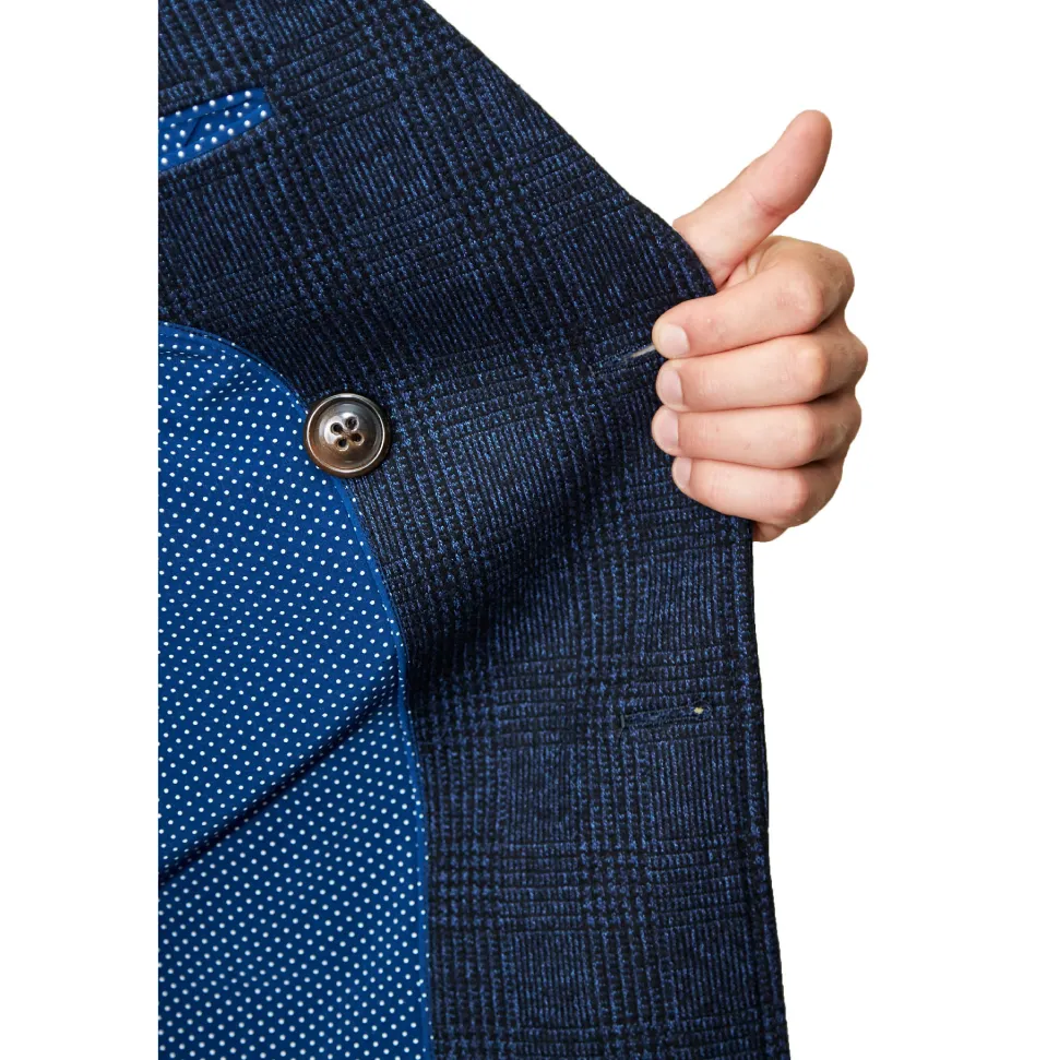 State and Liberty Navy Plaid Double-Breasted Overcoat