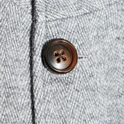 State and Liberty Open Button Overcoat - Grey Herringbone