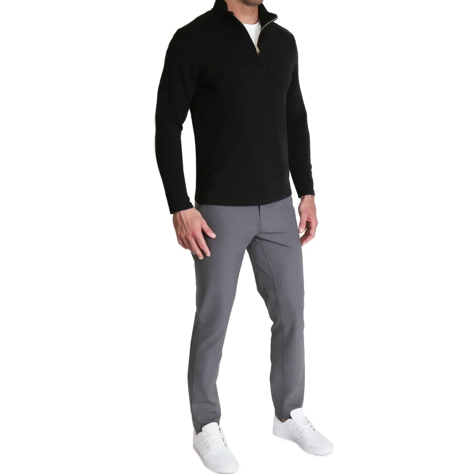 State and Liberty Quarter Zip - Solid Black