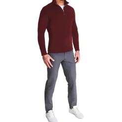 State and Liberty Quarter Zip - Solid Maroon