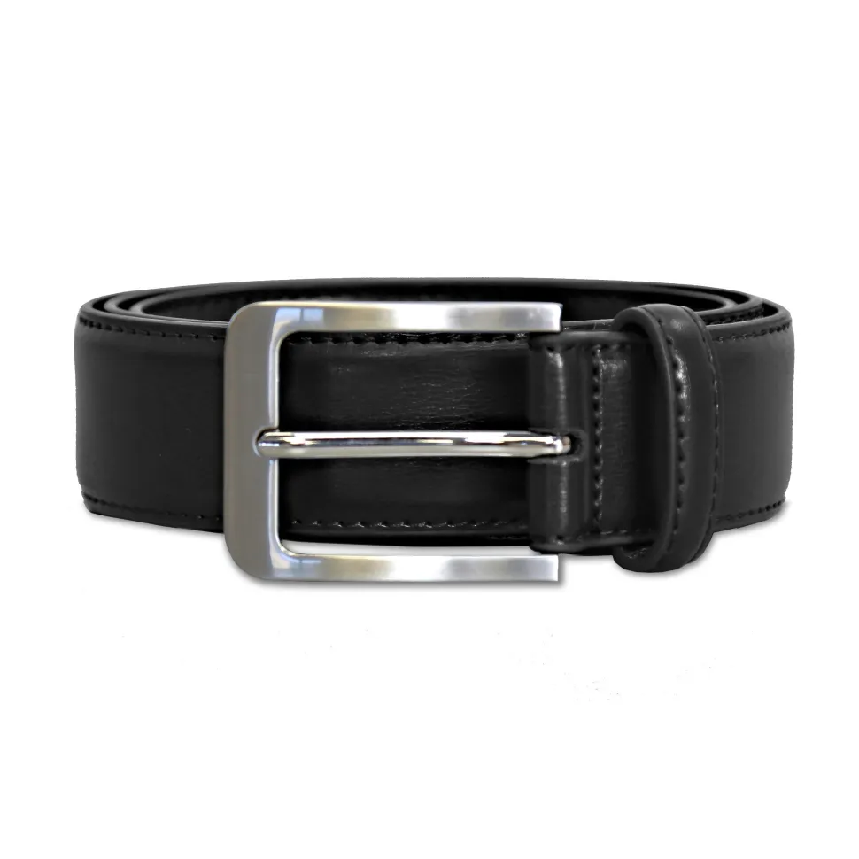 State and Liberty Solid Leather Belt - Black