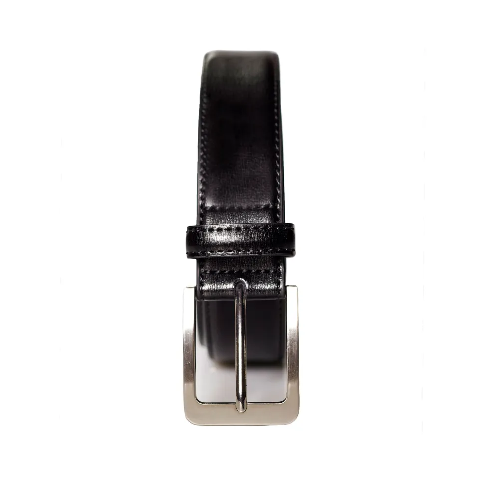 State and Liberty Solid Leather Belt - Black
