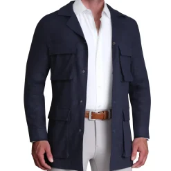 State and Liberty Stretch Linen Field Jacket - Navy