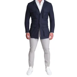 State and Liberty Stretch Linen Field Jacket - Navy