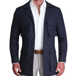 State and Liberty Stretch Linen Field Jacket - Navy