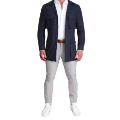 State and Liberty Stretch Linen Field Jacket - Navy