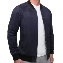 State and Liberty Suede Stretch Bomber - Navy