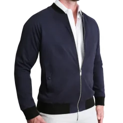 State and Liberty Suede Stretch Bomber - Navy