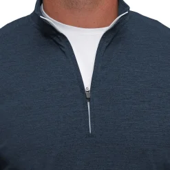 State and Liberty Tech Quarter Zip - Heathered Navy