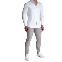 State and Liberty "The Aaria" Sport Shirt - Light Grey Bengal Stripe