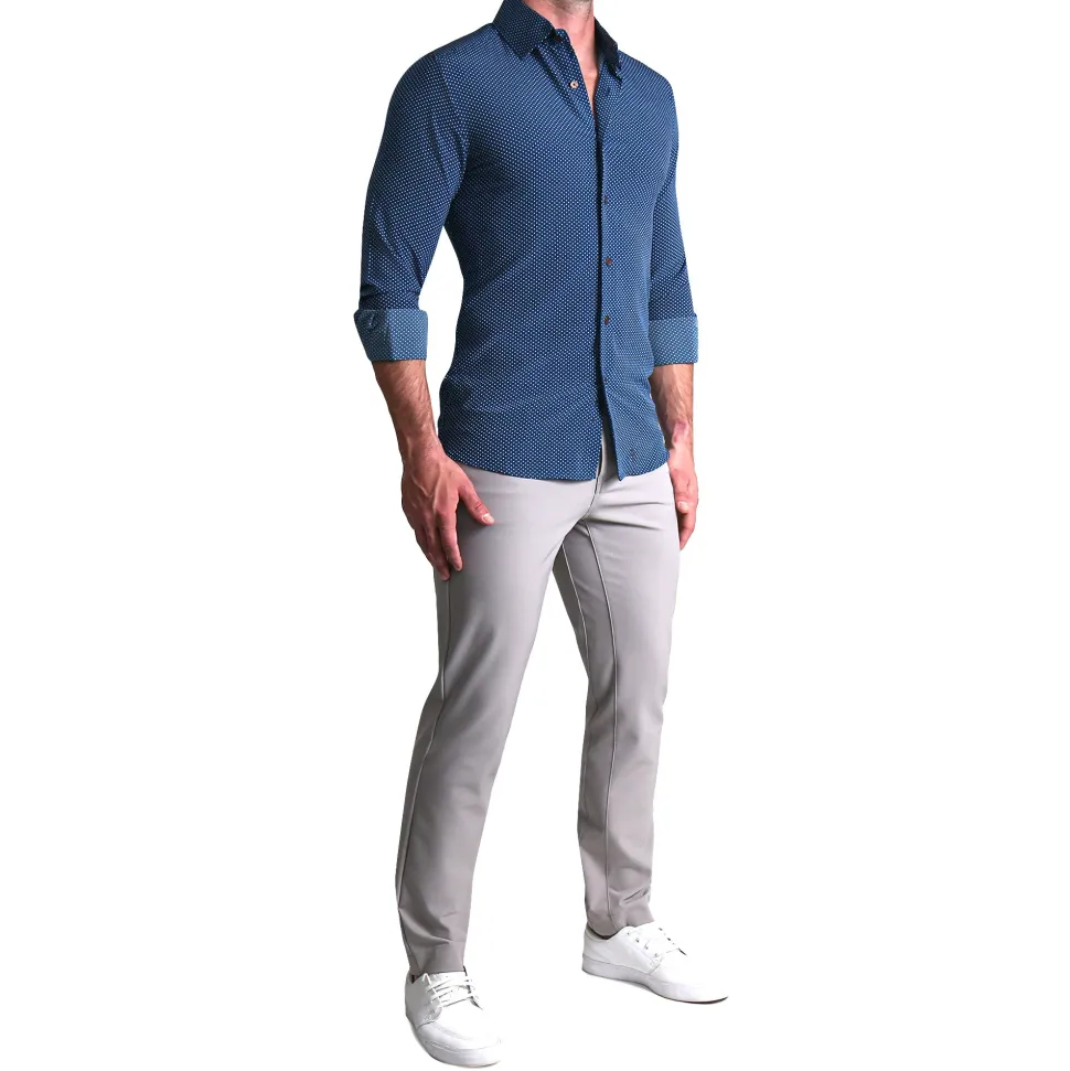 State and Liberty "The Boylston" Navy with White Polka Dots