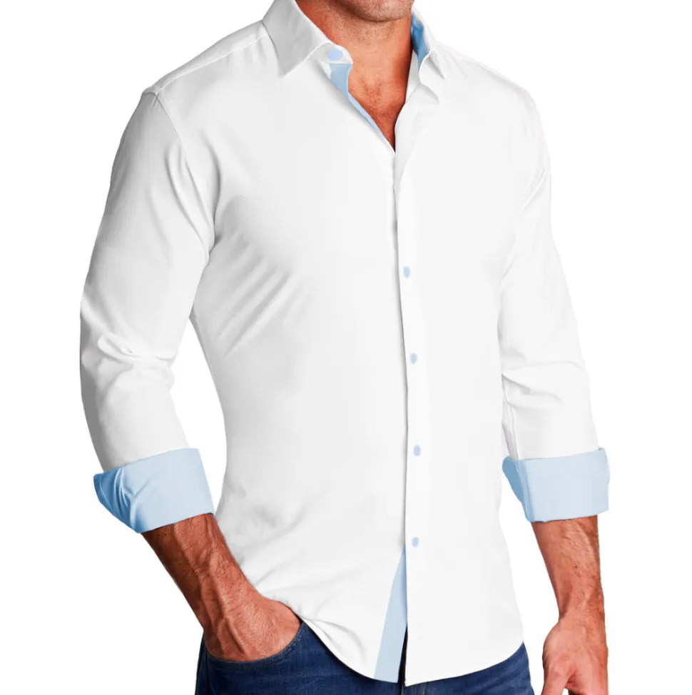 State and Liberty "The Briggs" Solid White with Light Blue Accents