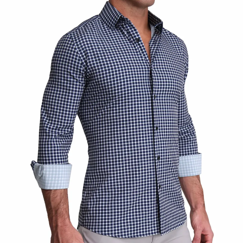 State and Liberty "The Callahan" Blue and White Mini Plaid