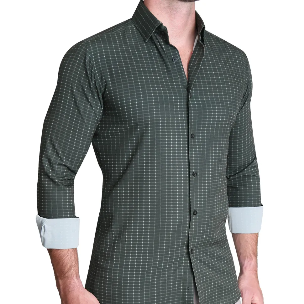 State and Liberty "The Colby" Dark Green & Mint Windowpane