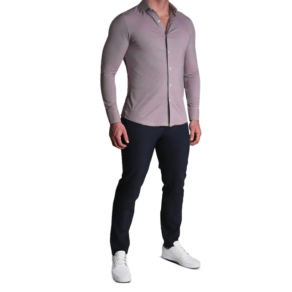 State and Liberty "The Colt" Sport Shirt - Deep Purple Microcheck