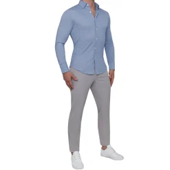 State and Liberty "The Dylan" Sky Blue Pique Button Down