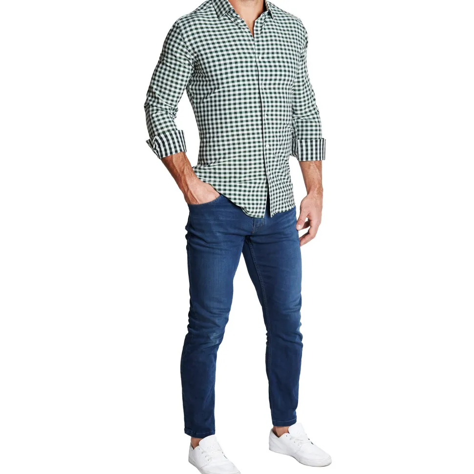 State and Liberty "The Fuller" Forest Green and Black Check