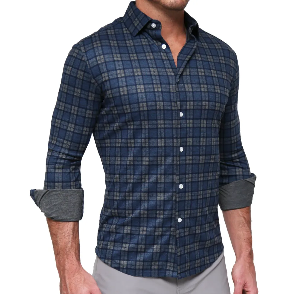 State and Liberty "The Gregory" Blue, Tan, & Teal Plaid Button Down