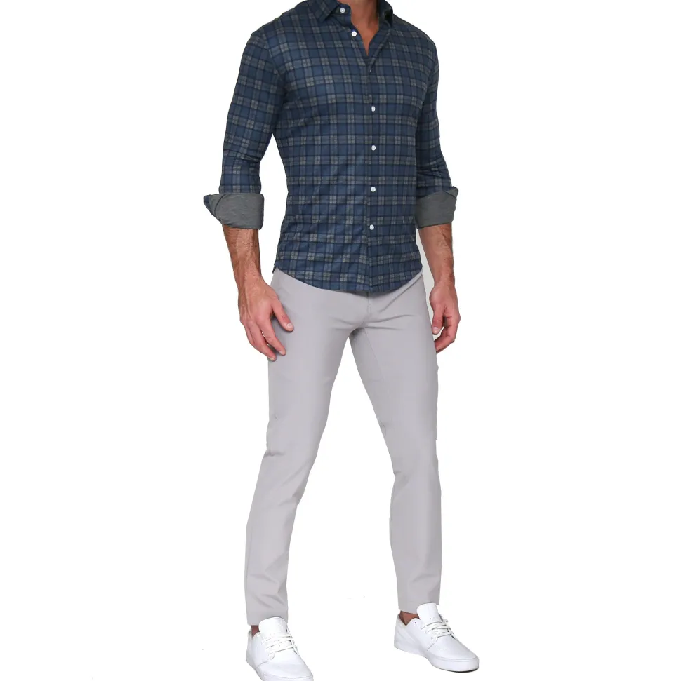 State and Liberty "The Gregory" Blue, Tan, & Teal Plaid Button Down