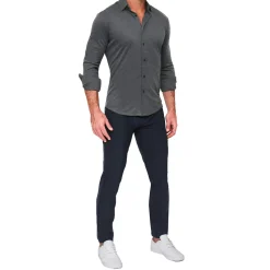 State and Liberty "The Mackinac" Heathered Charcoal Casual Button Down