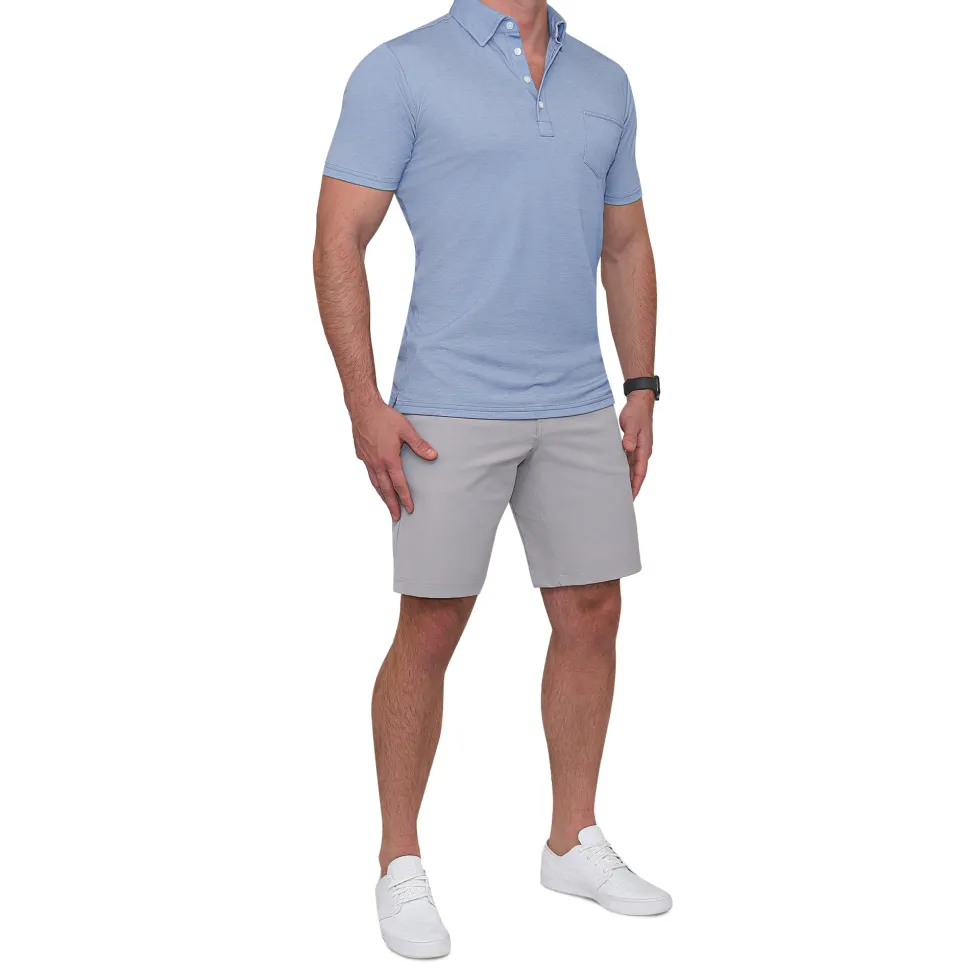 State and Liberty "The Matt" Sky Blue Pique Polo