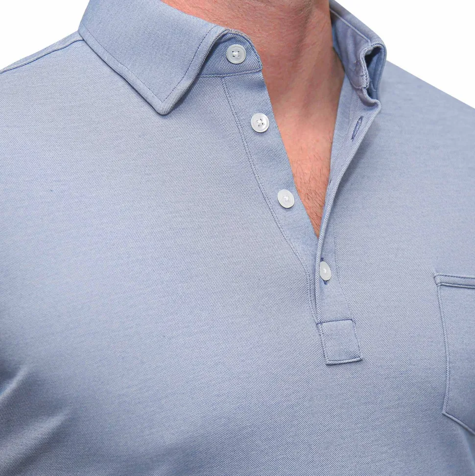State and Liberty "The Matt" Sky Blue Pique Polo