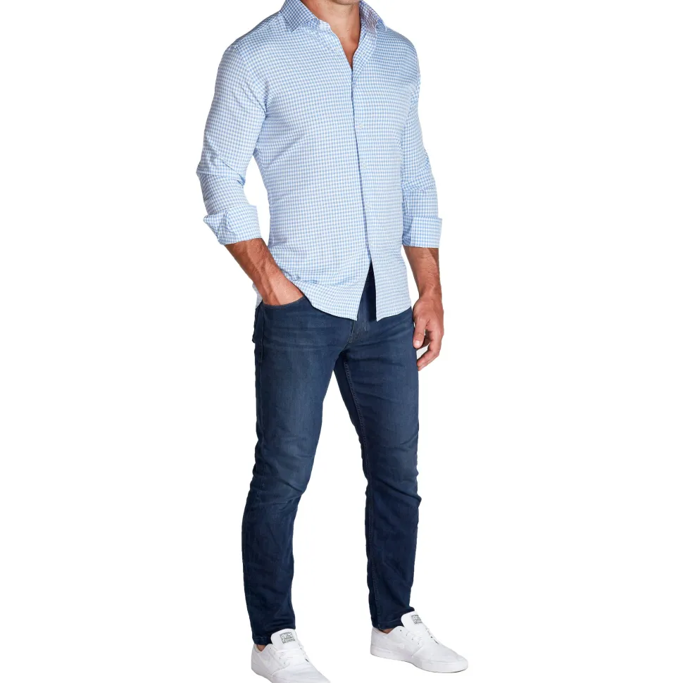 State and Liberty "The Mills" Light Blue Gingham