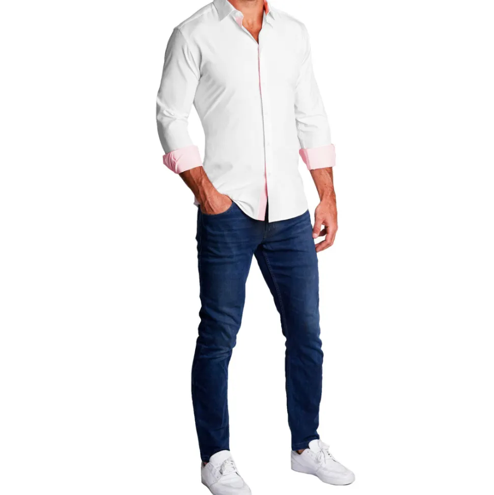 State and Liberty "The Porter" Solid White with Pink Accents