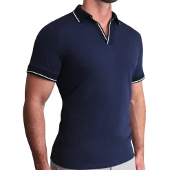State and Liberty "The Rhett" Navy With White Tipped Polo