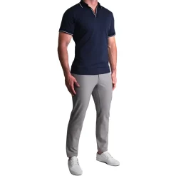 State and Liberty "The Rhett" Navy With White Tipped Polo