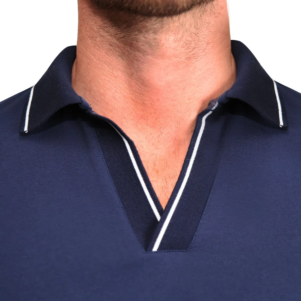 State and Liberty "The Rhett" Navy With White Tipped Polo