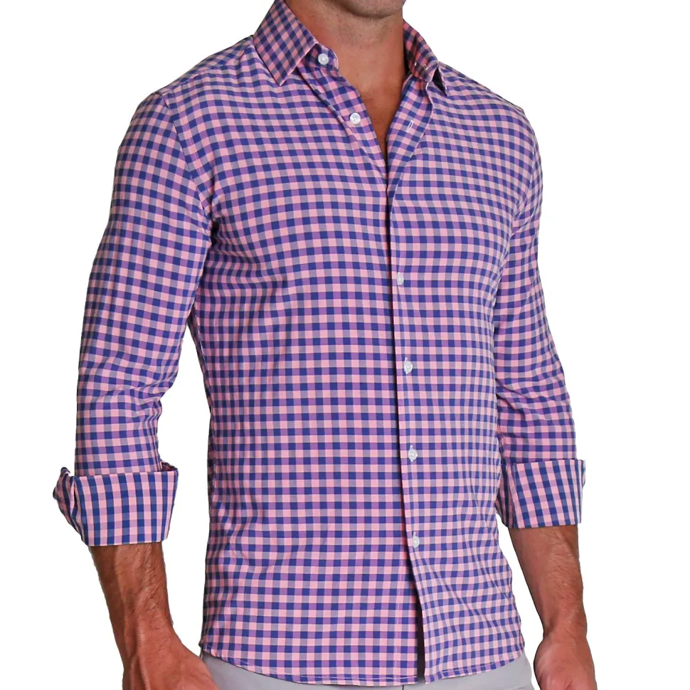 State and Liberty "The Rockefeller" Pink and Blue Check