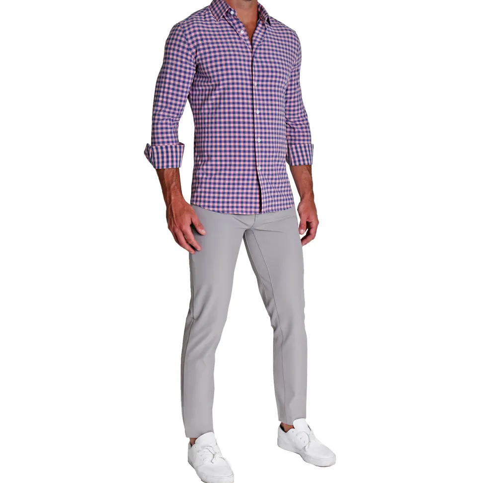 State and Liberty "The Rockefeller" Pink and Blue Check