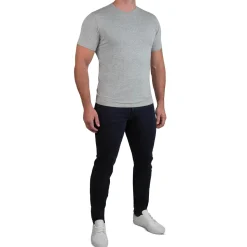 State and Liberty "The Sutton" Heathered Light Grey Short Sleeve Crewneck