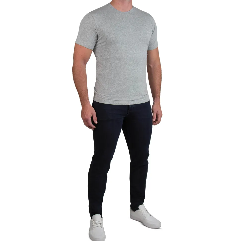 State and Liberty "The Sutton" Heathered Light Grey Short Sleeve Crewneck