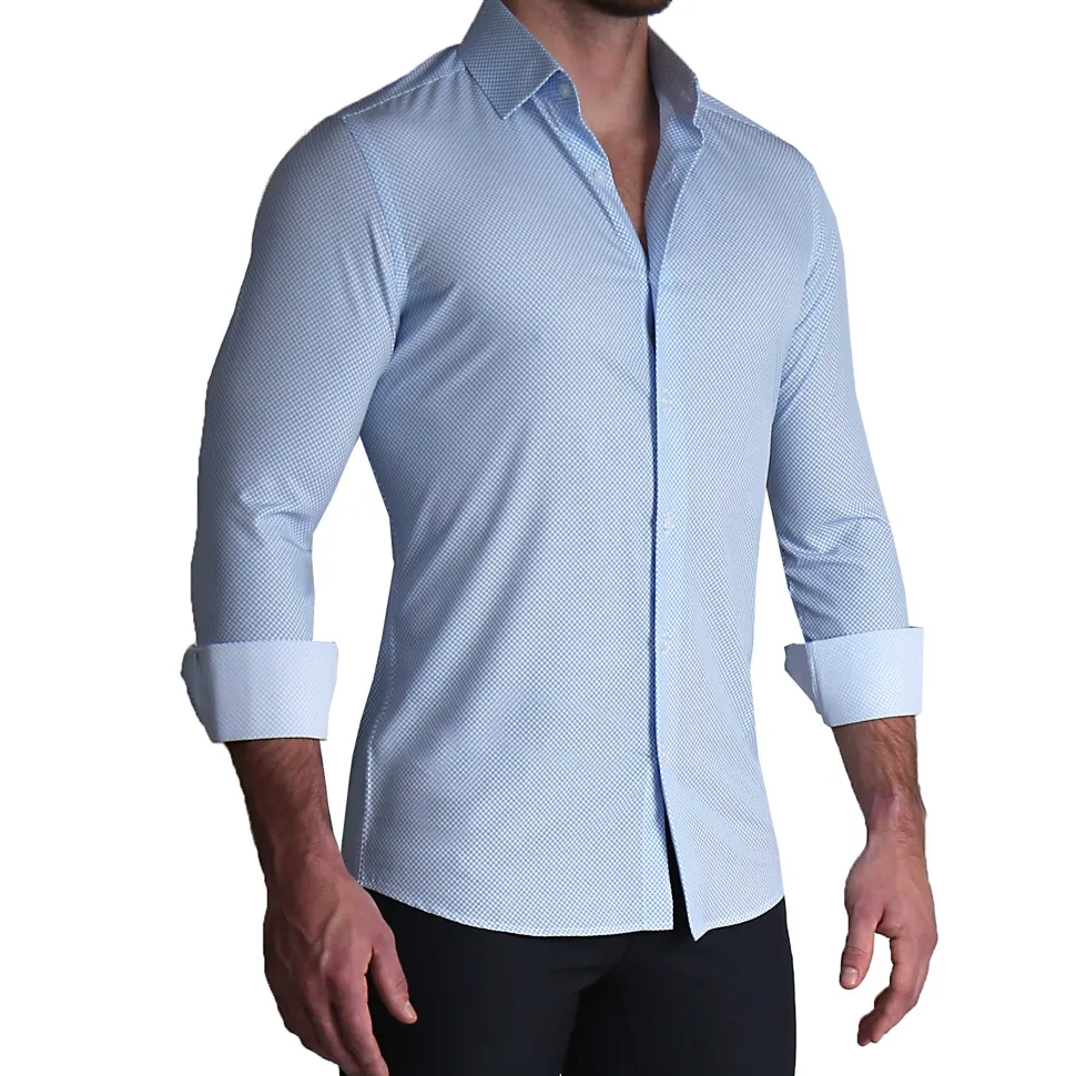 State and Liberty "The Vernor" Light Blue Square Check Print