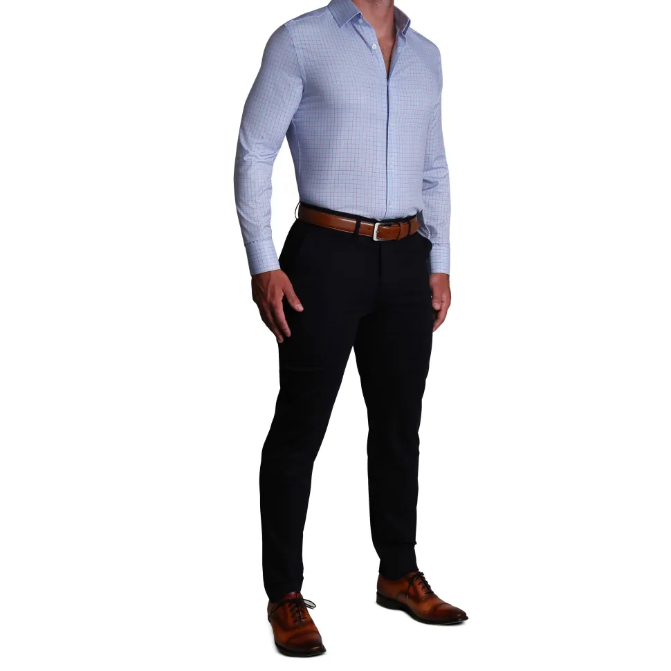 State and Liberty "The Weston" Light Blue, Pink & Black Plaid