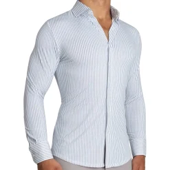 State and Liberty "The Wilfred" Sport Shirt - Blue & White Striped