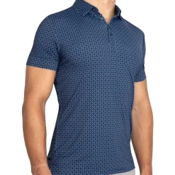 State and Liberty "The Zeus" Diamond Navy & Light Blue Circle Polo