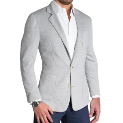 State and Liberty Unstructured Knit Blazer - Heathered Light Grey